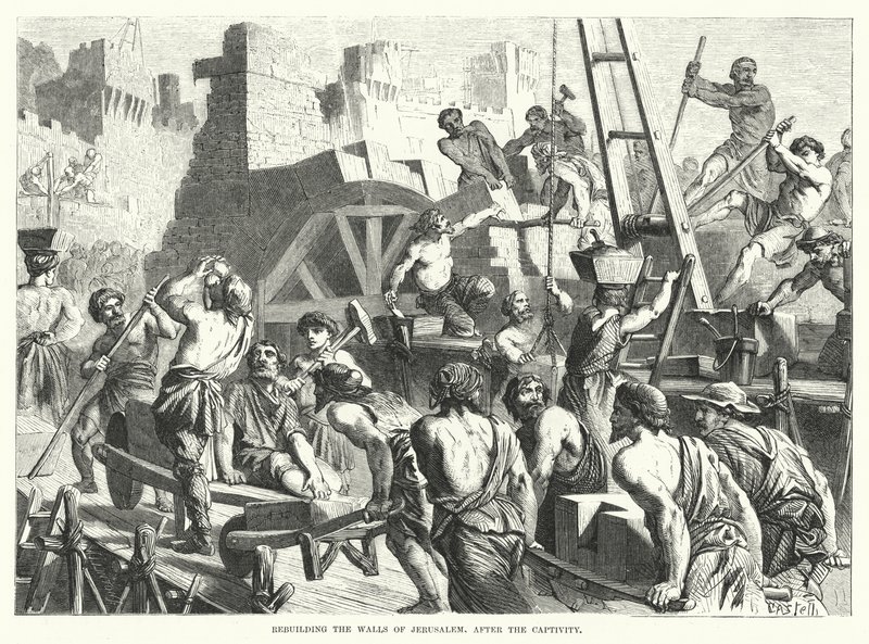 Reconstrucción de los muros de Jerusalén, después del cautiverio de English School