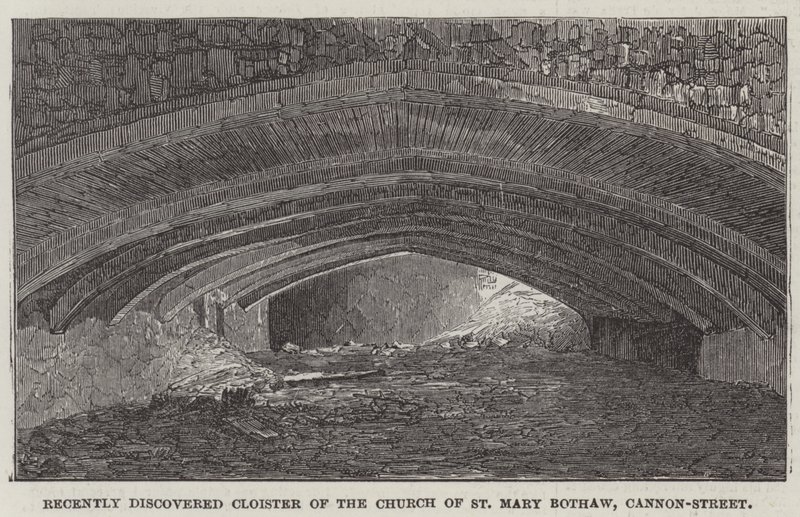 Claustro recientemente descubierto de la Iglesia de Santa María Bothaw, Cannon-Street de English School
