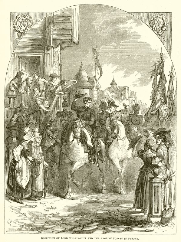 Recepción de Lord Wellington y las fuerzas inglesas en Francia de English School