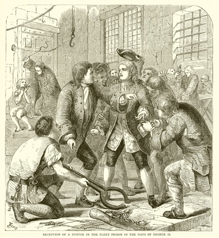 Recepción de un Deudor en la Prisión de Fleet en los Días de Jorge II de English School