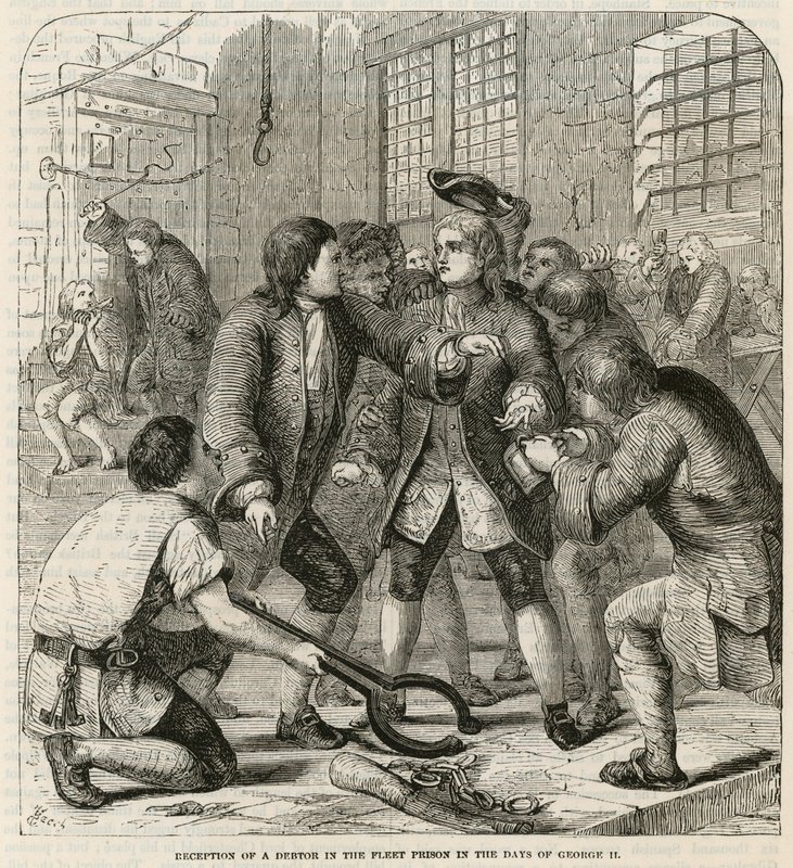 Recepción de un deudor en la Prisión Fleet de English School