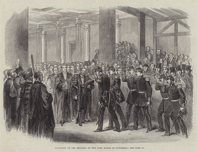 Recepción de los Belgas por el Alcalde en Guildhall de English School