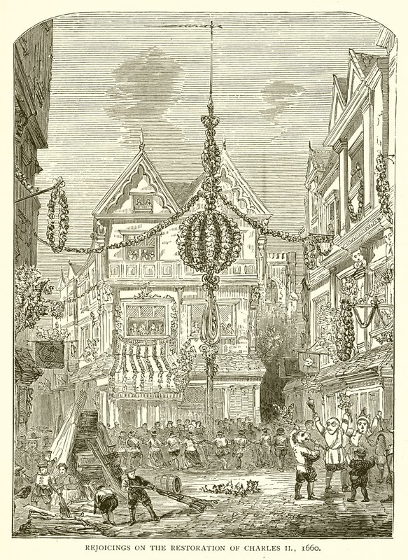 Celebraciones por la restauración de Carlos II, 1660 de English School