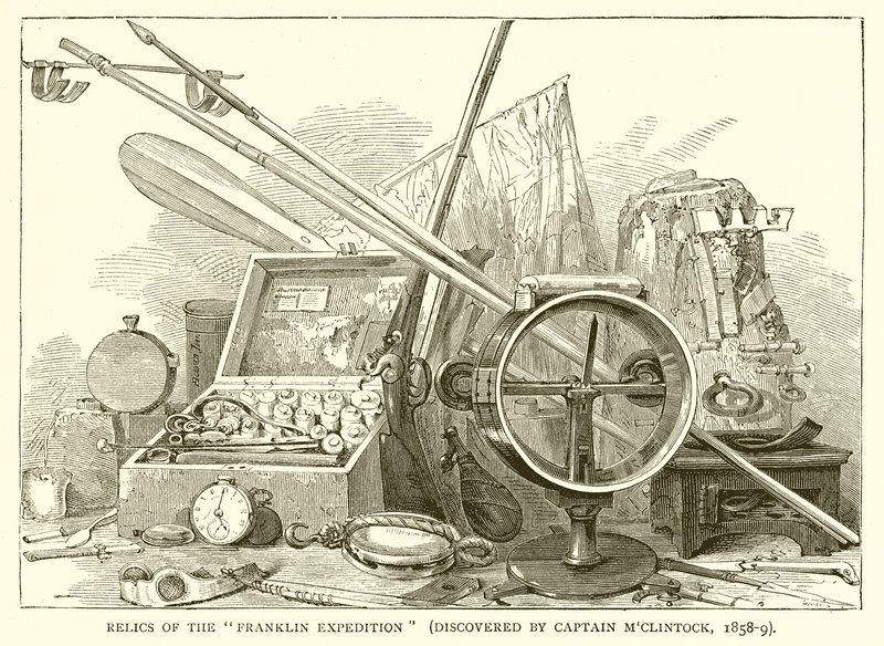 Reliquias de la Expedición Franklin (Descubiertas por el Capitán MClintock, 1858-9) de English School