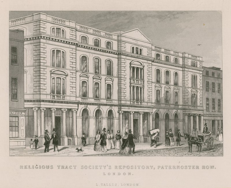 Depósito de la Sociedad de Tratados Religiosos, Paternoster Row, Londres de English School