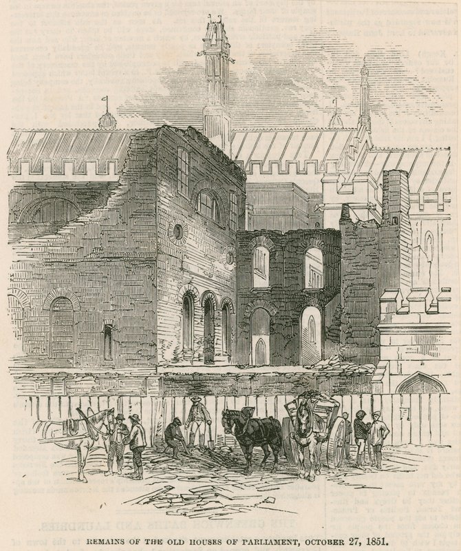 Restos de las antiguas Casas del Parlamento, 27 de octubre de 1851 de English School