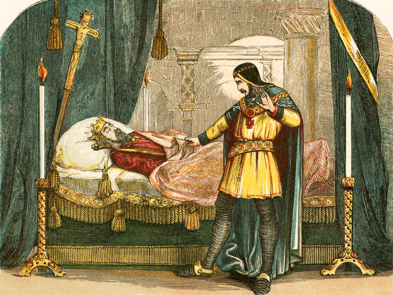 Remordimiento de Ricardo I al ver el cadáver de su padre de English School