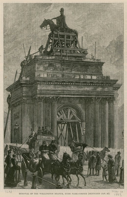 Remoción de la estatua de Wellington, Hyde Park Corner de English School