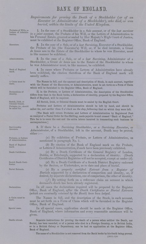 Requisitos para probar la muerte de un accionista de English School