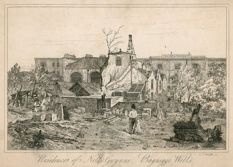Residencia de Nell Gwynne, Bagnigge Wells, Londres de English School