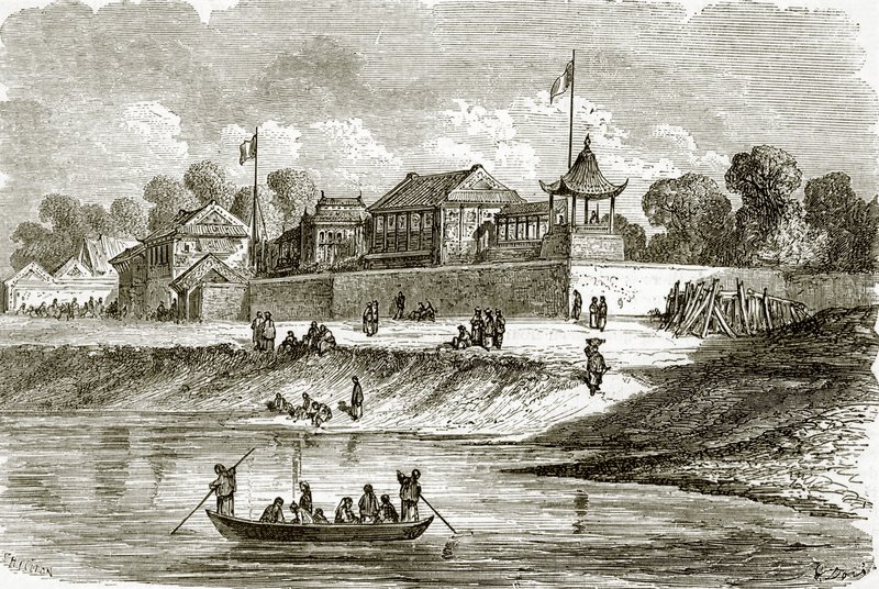 Residencia de los embajadores franceses e ingleses en Tien-Tsin de English School