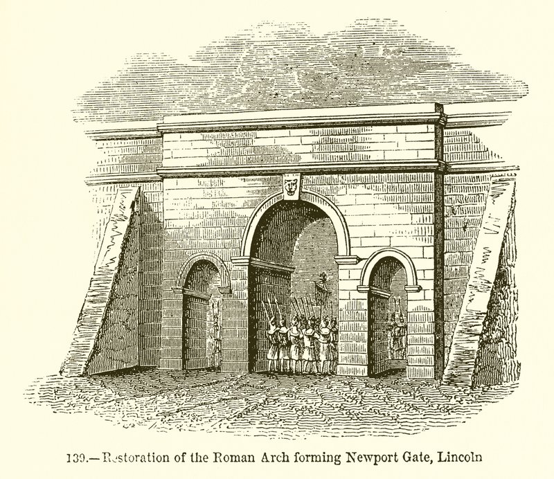 Restauración del Arco Romano que forma Newport Gate, Lincoln de English School