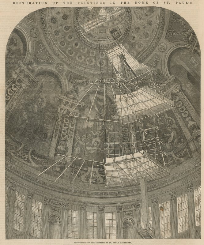 Restauración de las pinturas en la cúpula de San Pablo de English School