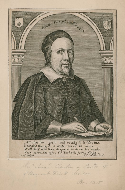 Reverendo Samuel Clarke, pastor de St Bennet Fink de English School