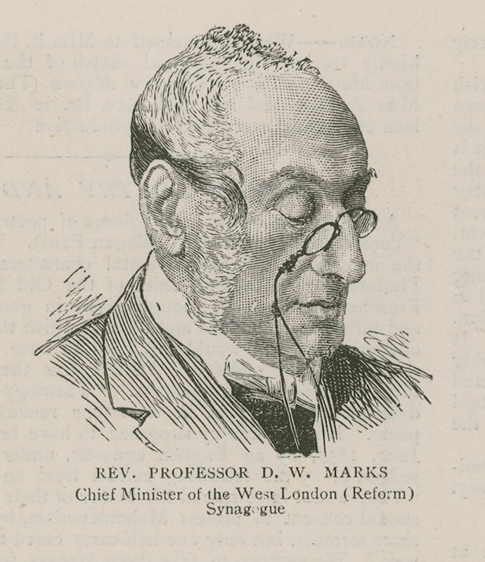 Reverendo Profesor D W Marks, Ministro Principal de la Sinagoga del Oeste de Londres (Reformista) de English School