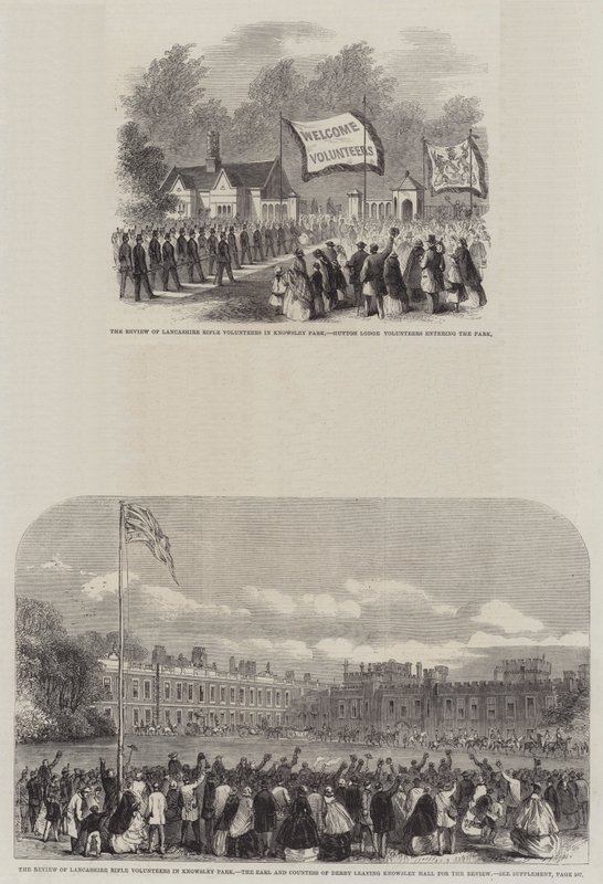 Revista de los Voluntarios de Fusileros de Lancashire en Knowsley Park de English School