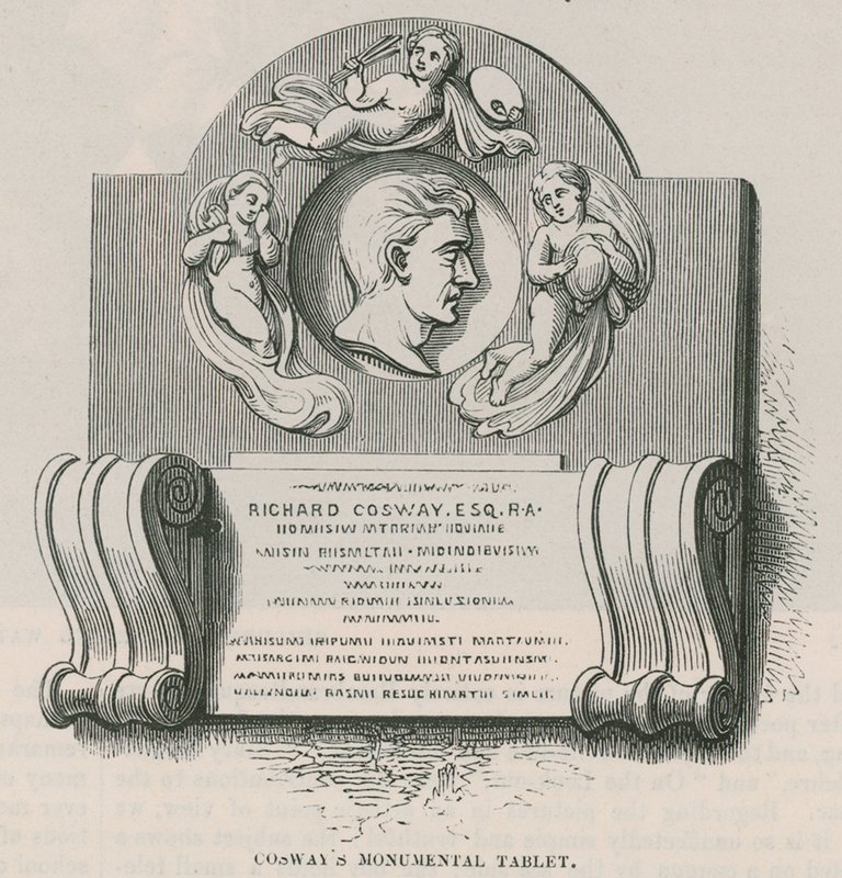 Placa de Richard Cosway, Iglesia de Marylebone, Londres de English School