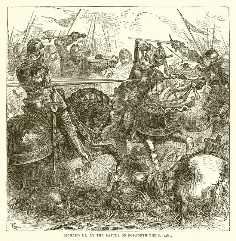 Ricardo III en la Batalla de Bosworth Field, 1485 de English School
