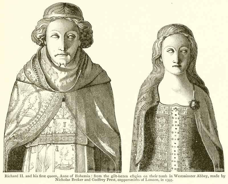 Ricardo II y su Primera Reina, Ana de Bohemia de English School