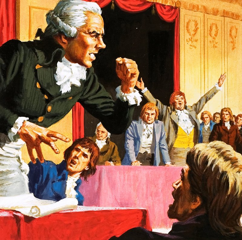 Robespierre hablando en nombre de la gente hambrienta de París de English School