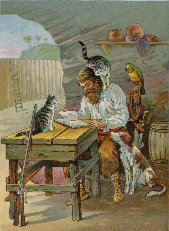 Robinson Crusoe en casa en el castillo de English School