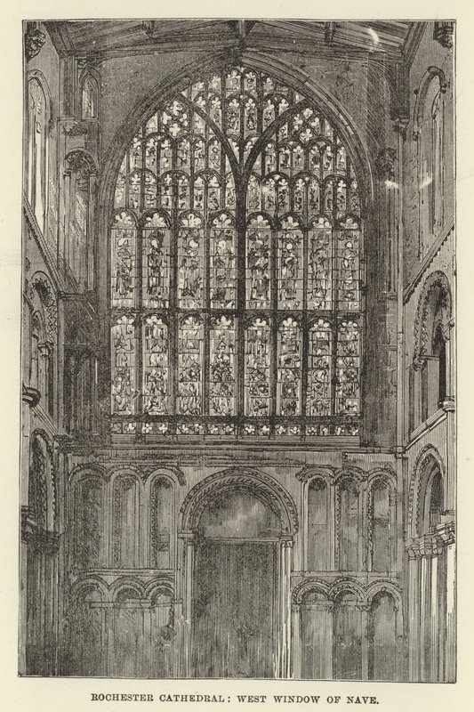 Catedral de Rochester, ventana oeste de la nave de English School