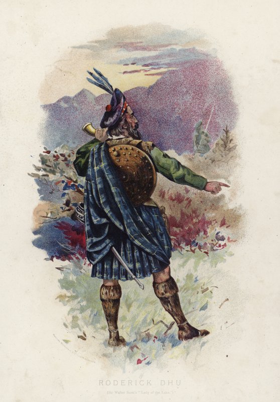 Roderick Dhu, de La dama del lago de Sir Walter Scott de English School