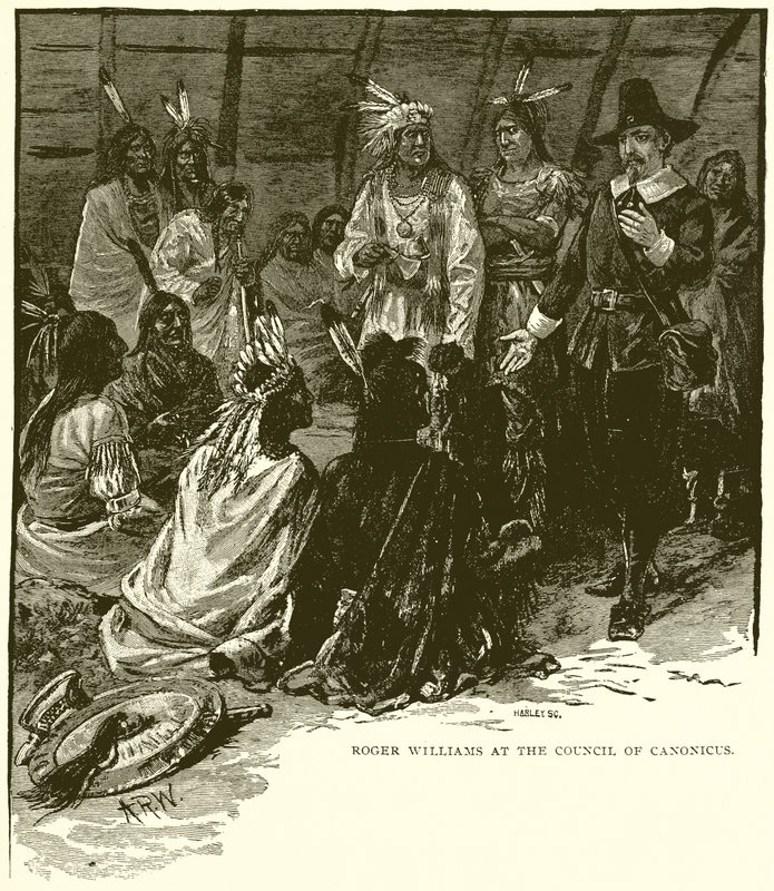Roger Williams en el Consejo de Canonicus de English School