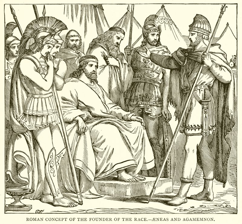 Concepto romano del fundador de la raza.--Eneas y Agamenón de English School