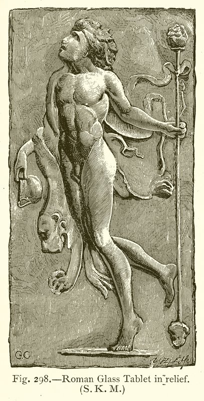 Tableta de vidrio romana en relieve de English School