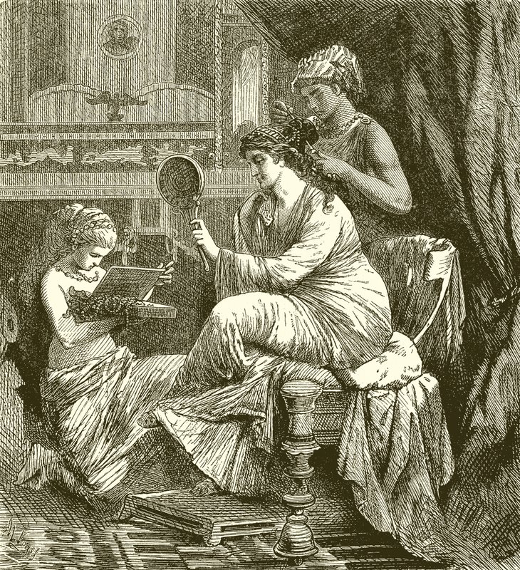 Dama romana en su tocador de English School