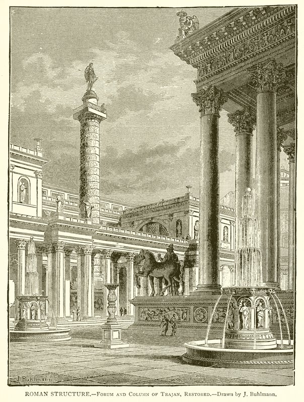 Estructura romana.--Foro y columna de Trajano, restaurados de English School