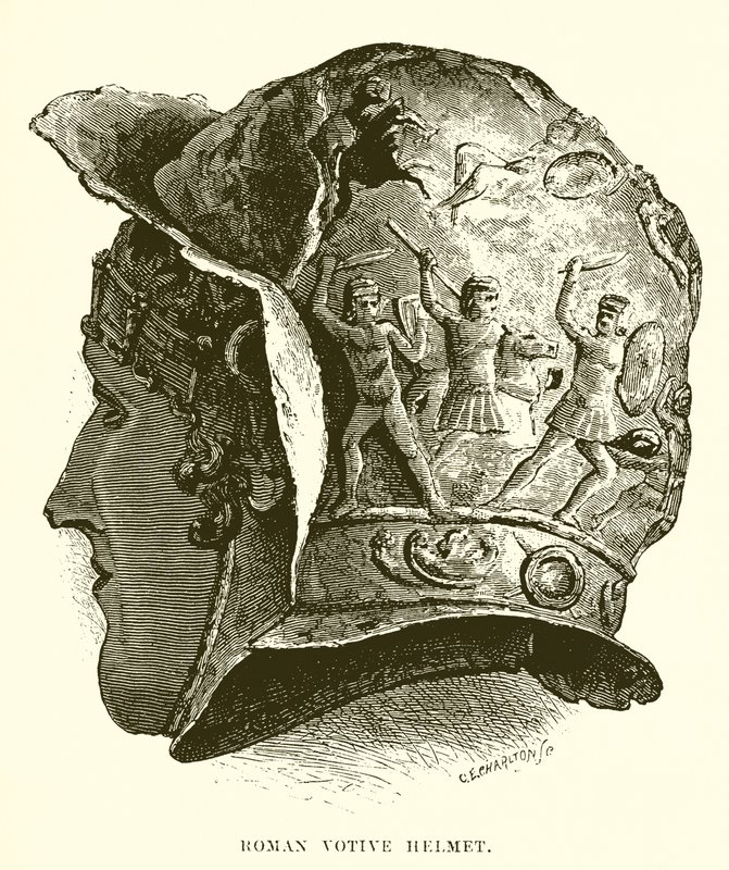 Casco votivo romano de English School