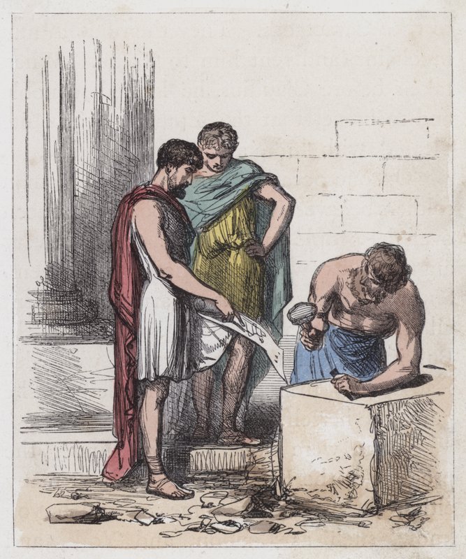 Romanos enseñando a los britanos a construir de English School