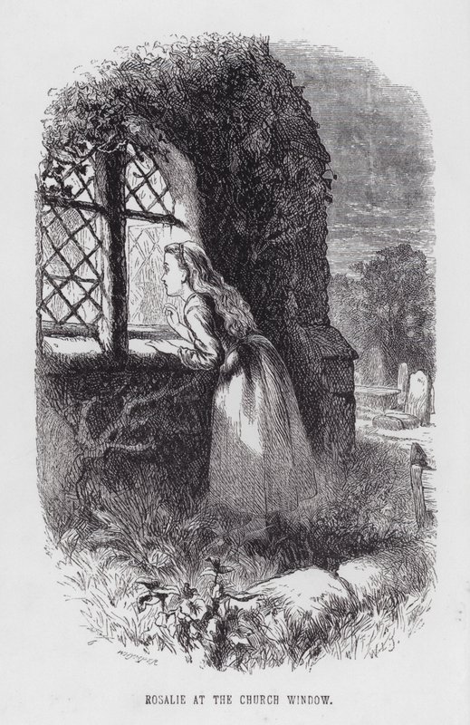 Rosalie en la ventana de la iglesia (grabado) de English School