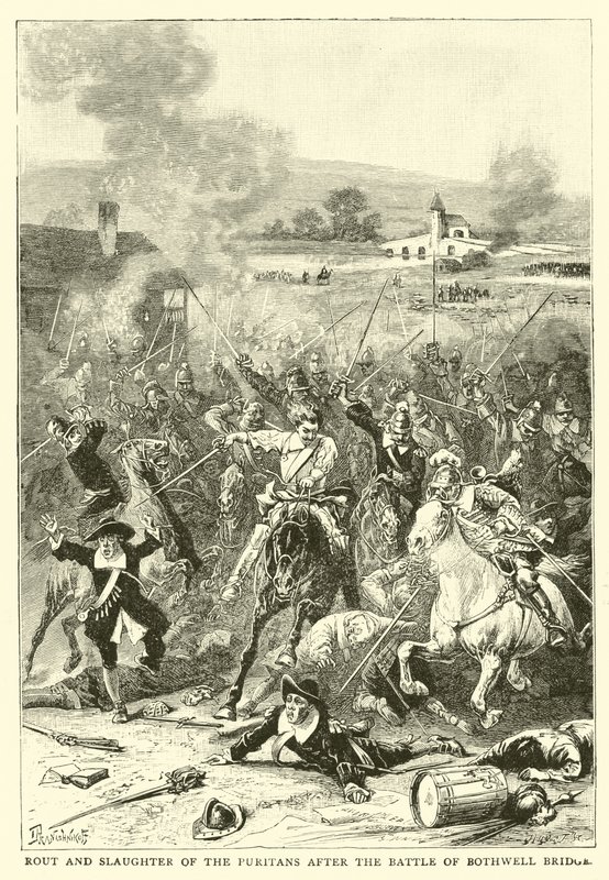 Derrota y masacre de los puritanos tras la Batalla de Bothwell Bridge de English School
