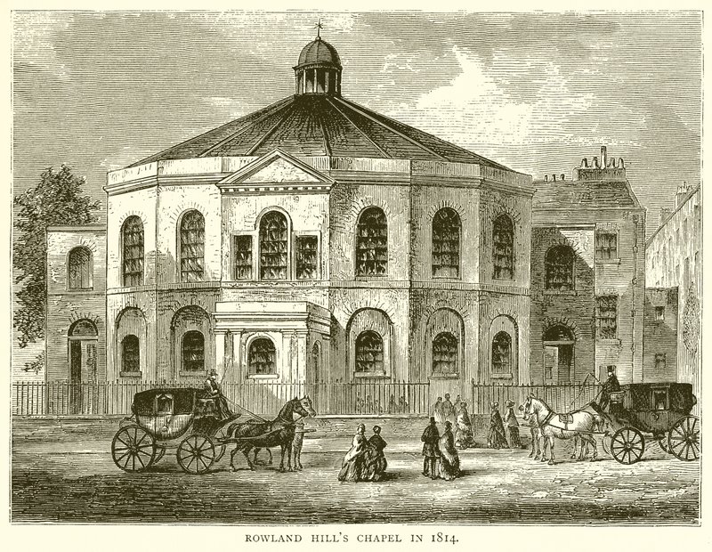 Capilla de Rowland Hill en 1814 de English School