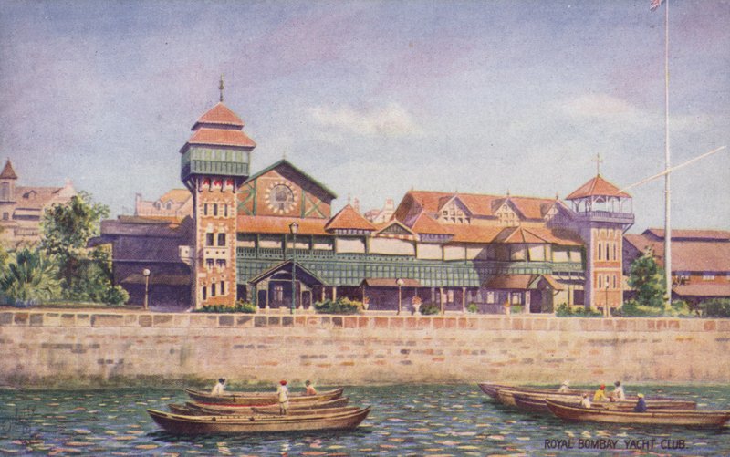 Royal Bombay Yacht Club (litografía en color) de English School