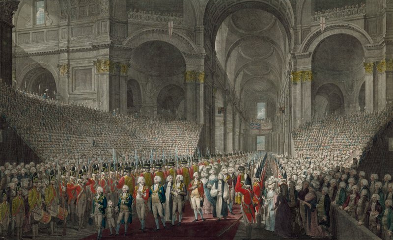 Procesión Real en la Catedral de San Pablo en el Día de San Jorge, 1789 de English School