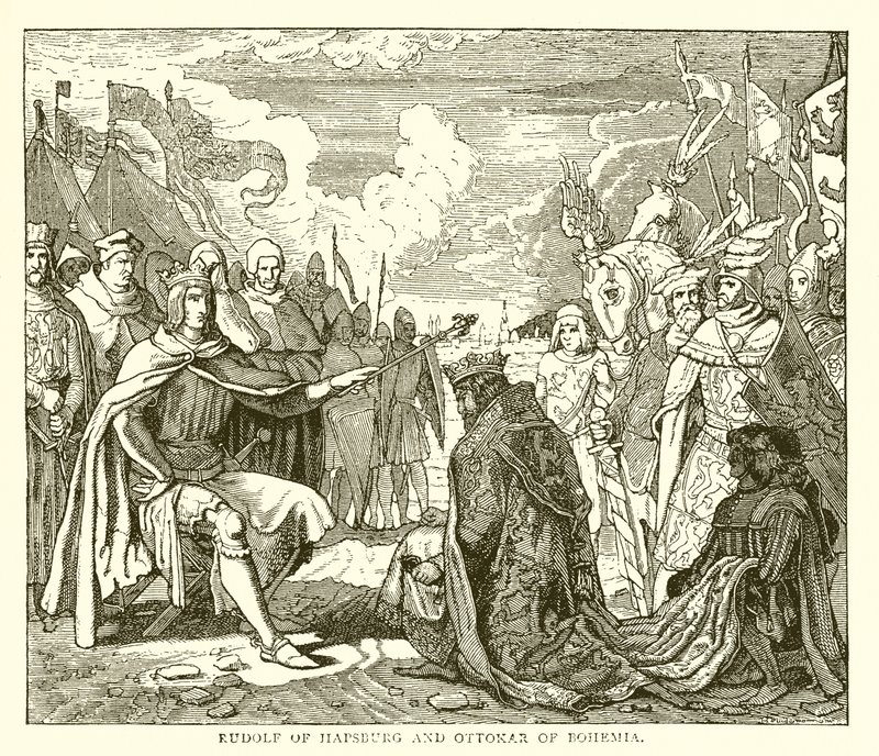 Rodolfo de Habsburgo y Otakar de Bohemia de English School
