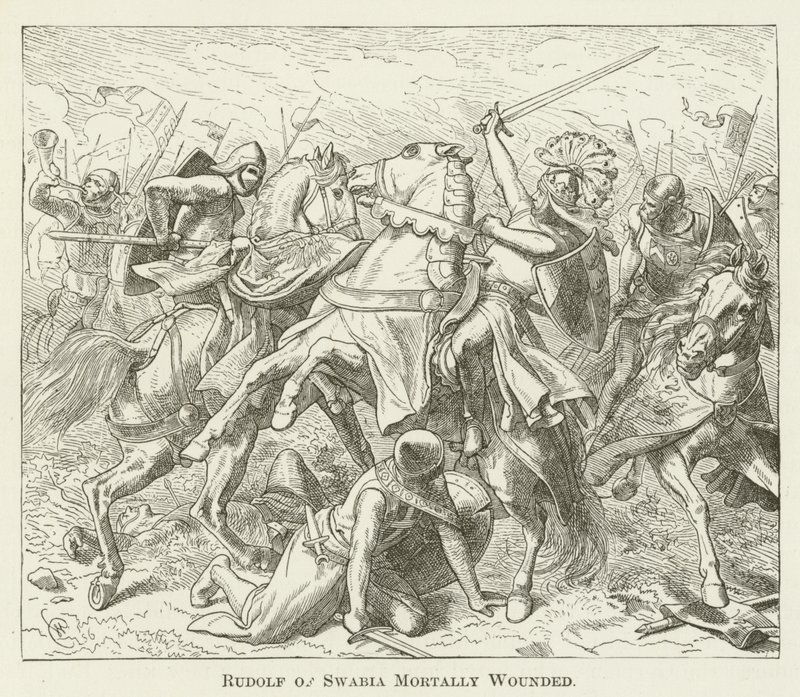 Rodolfo de Suabia mortalmente herido de English School