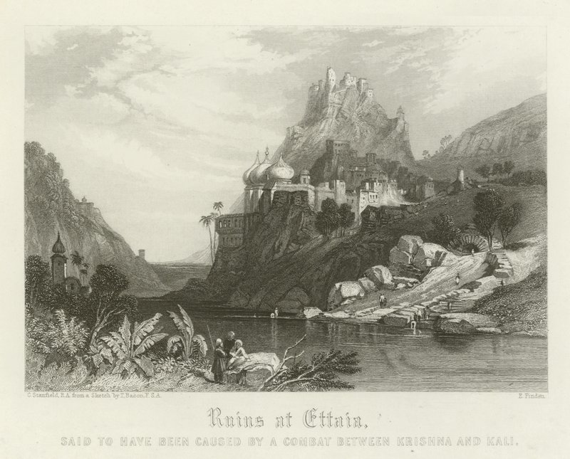 Ruinas en Ettaia, India de English School
