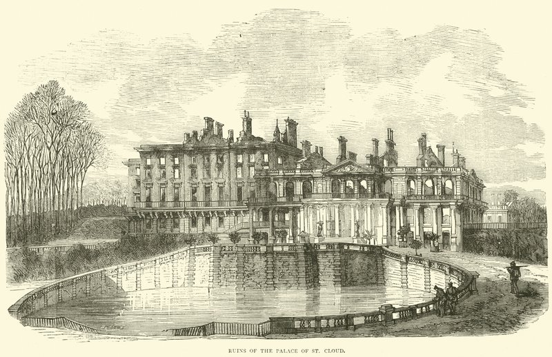 Ruinas del Palacio de St Cloud, octubre de 1870 de English School