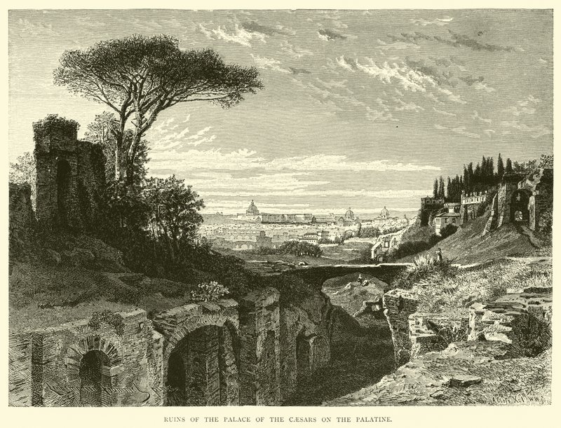 Ruinas del Palacio de los Césares en el Palatino de English School