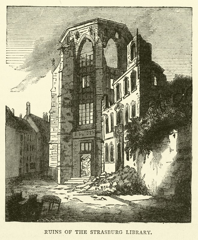 Ruinas de la Biblioteca de Estrasburgo, septiembre 1870 de English School