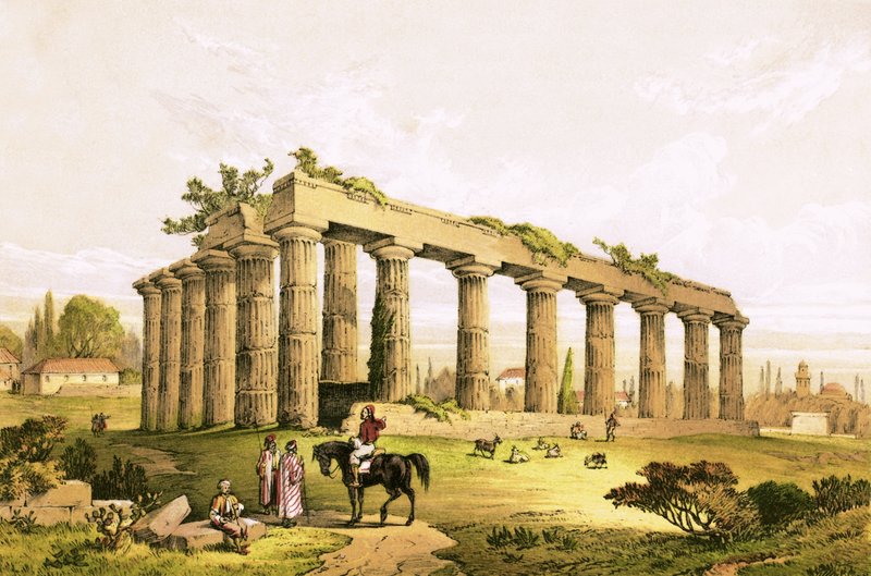 Ruinas del templo en Corinto de English School
