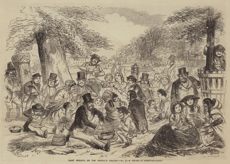 San Lunes, o el día festivo del pueblo, un picnic en Hampton Court de English School