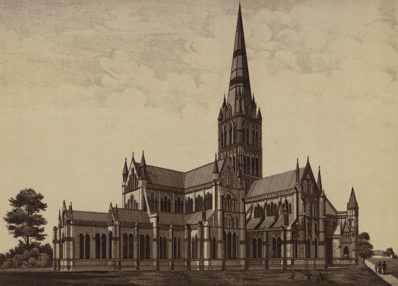 Catedral de Salisbury, desde el noreste de English School
