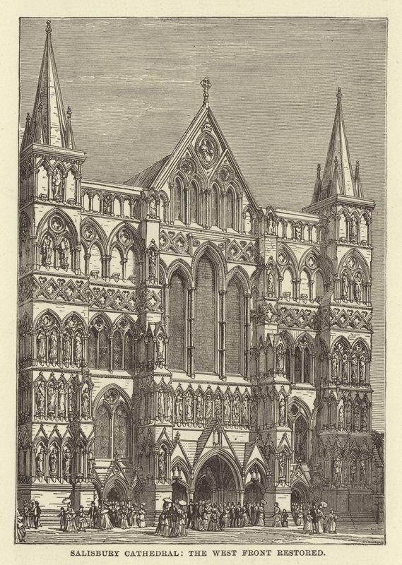 Catedral de Salisbury, la fachada oeste restaurada de English School