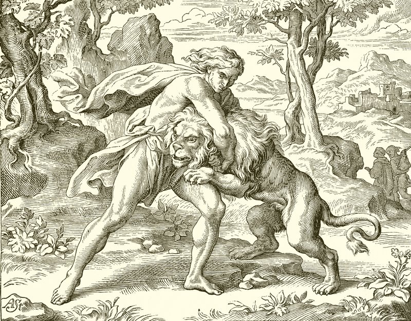 Sansón y el león de English School